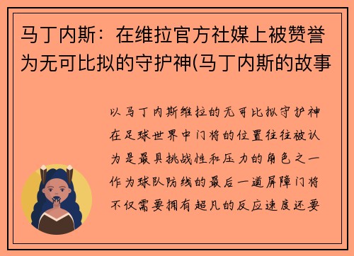 马丁内斯：在维拉官方社媒上被赞誉为无可比拟的守护神(马丁内斯的故事)